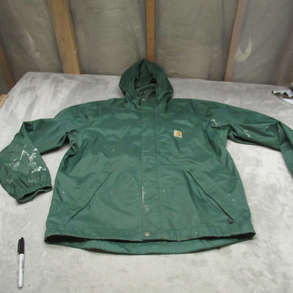 Carhartt Jacket Mens Medium Green Storm Defender Loose Fit Hooded Midweight Work